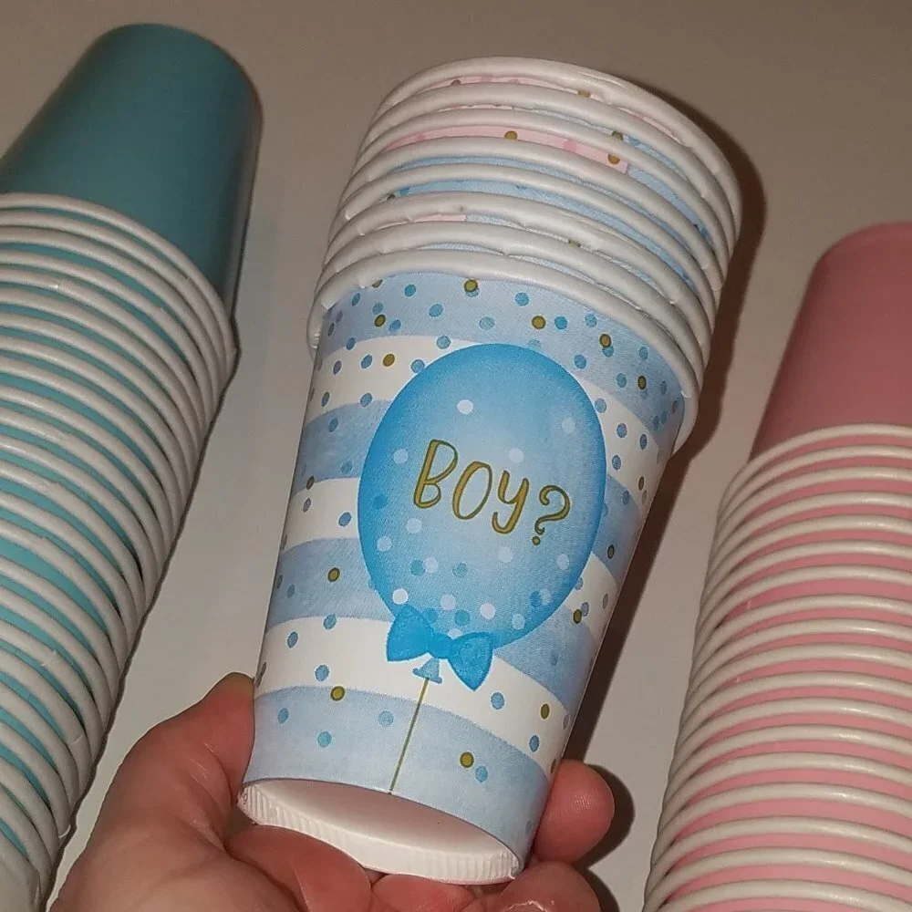 Baby Shower Gender Reveal Party Lot Napkins Plates Cups Thank You Cards Boy Girl